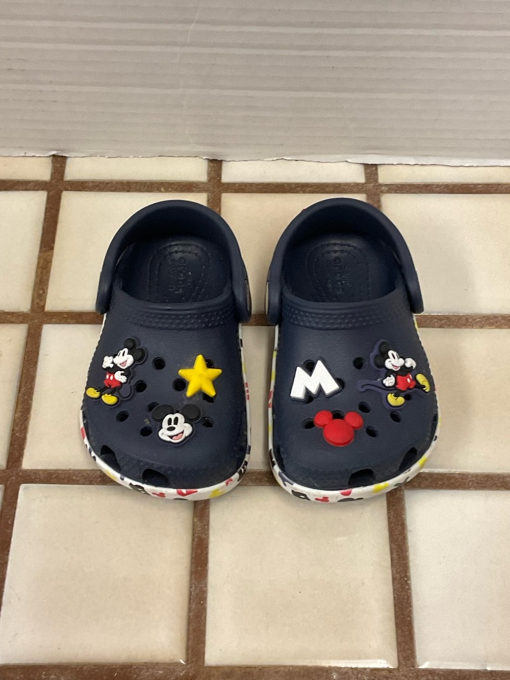 CROCS Navy Mickey Mouse Kids Clogs with Decorative Charms